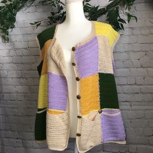 💕 Beautiful Color Block Crocheted Vest